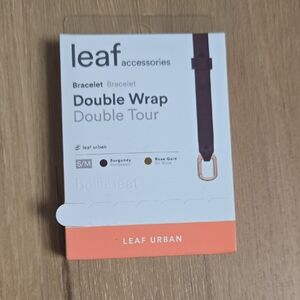 Leaf Urban Double Wrap Bracelet - Burgundy and Rose Gold